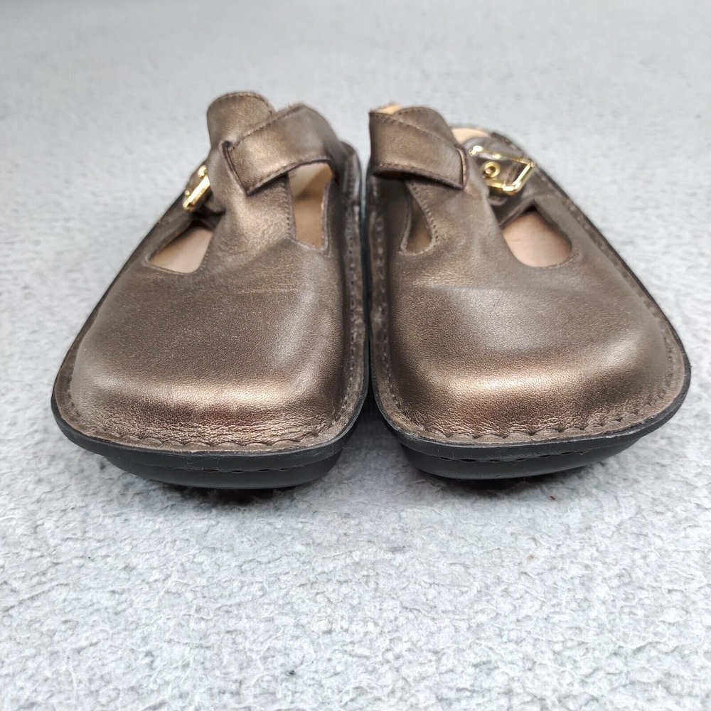 Alegria Classic Clog Sandal Women EU 36 / US 6 Bronze Metallic Leather ALG-201 - Picture 5 of 16
